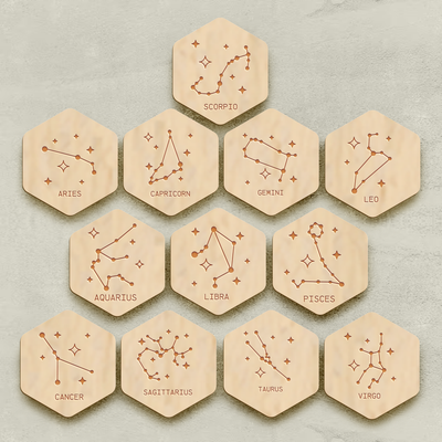 Engraved Constellations Coasters (Set of 4)