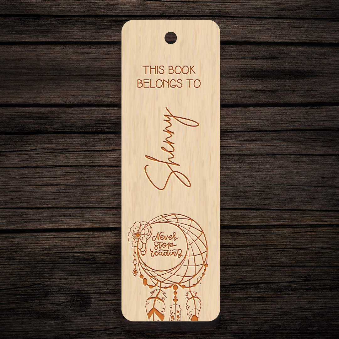 Engraved Wooden Bookmark