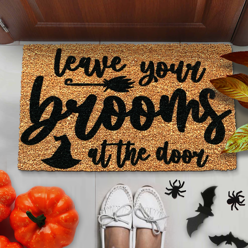 Leave Your Brooms At The Door Halloween Doormat