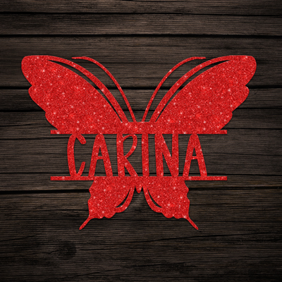 Glitter Butterfly Name Sign
