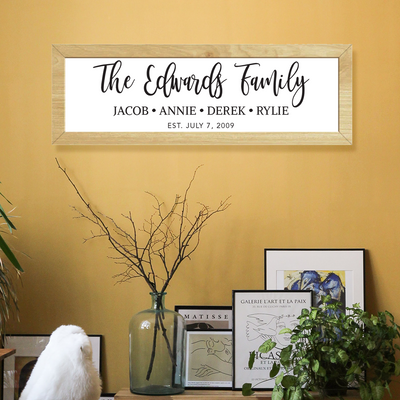 Family Wooden Framed Sign