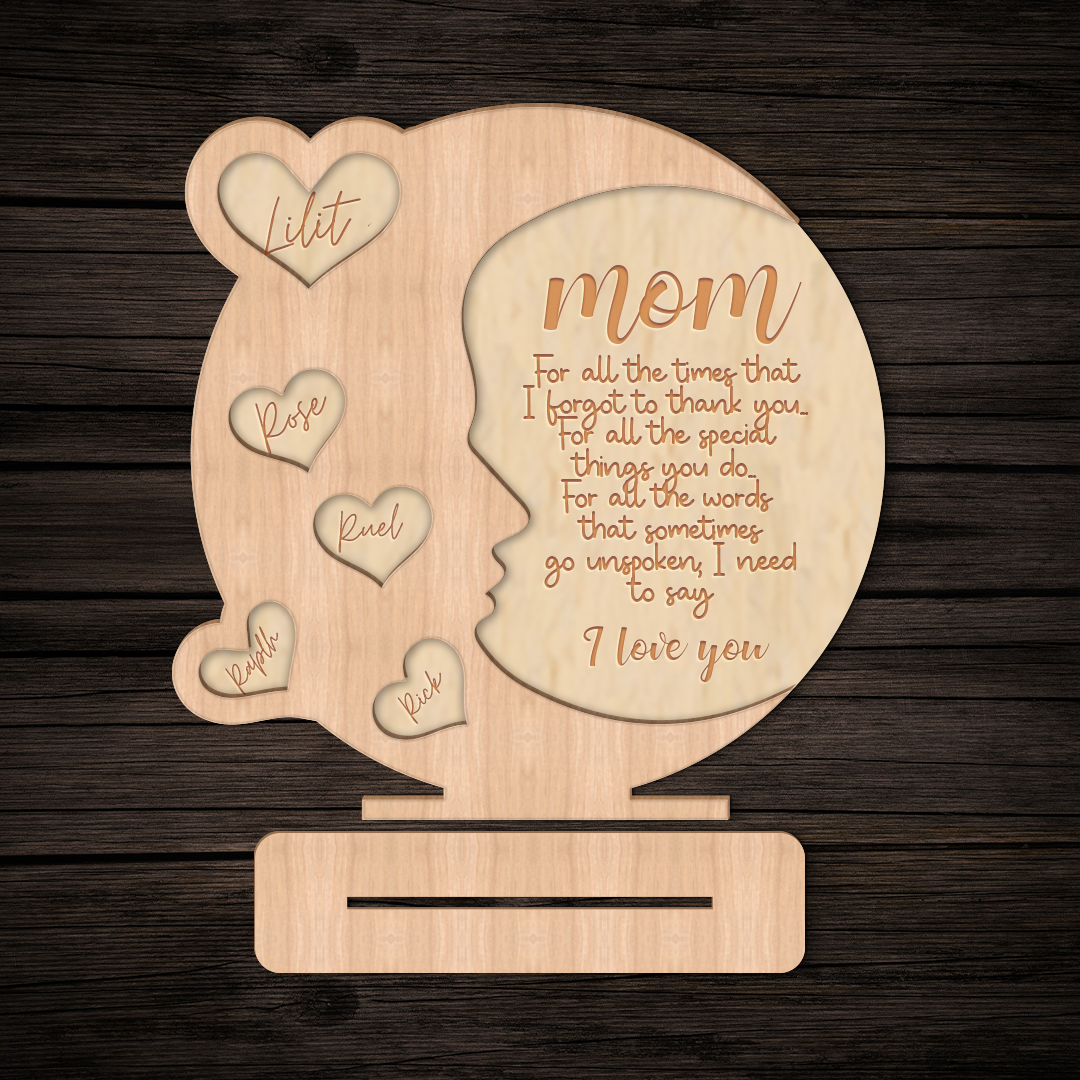 Personalized Mom Wood Plaque