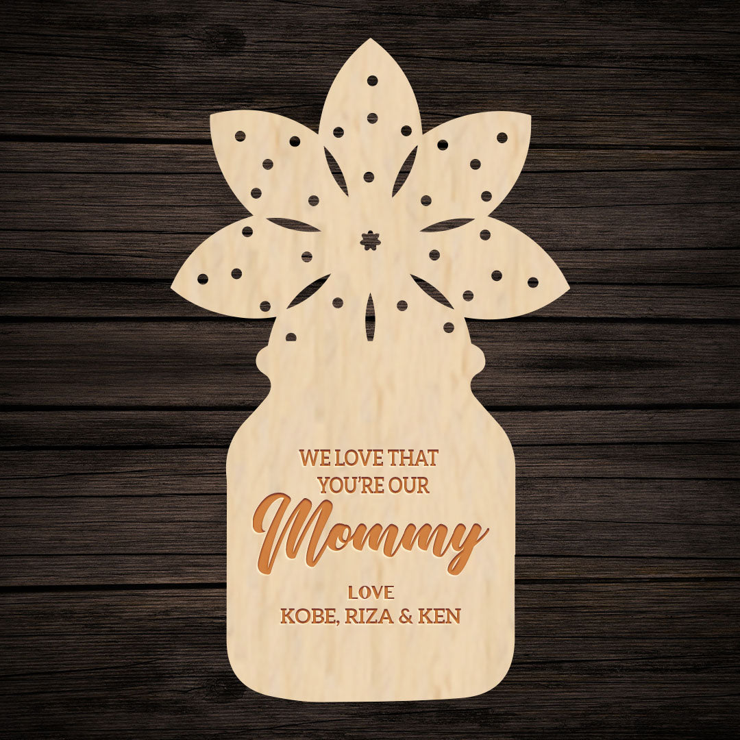 Flowers For Mom Wood Plaque