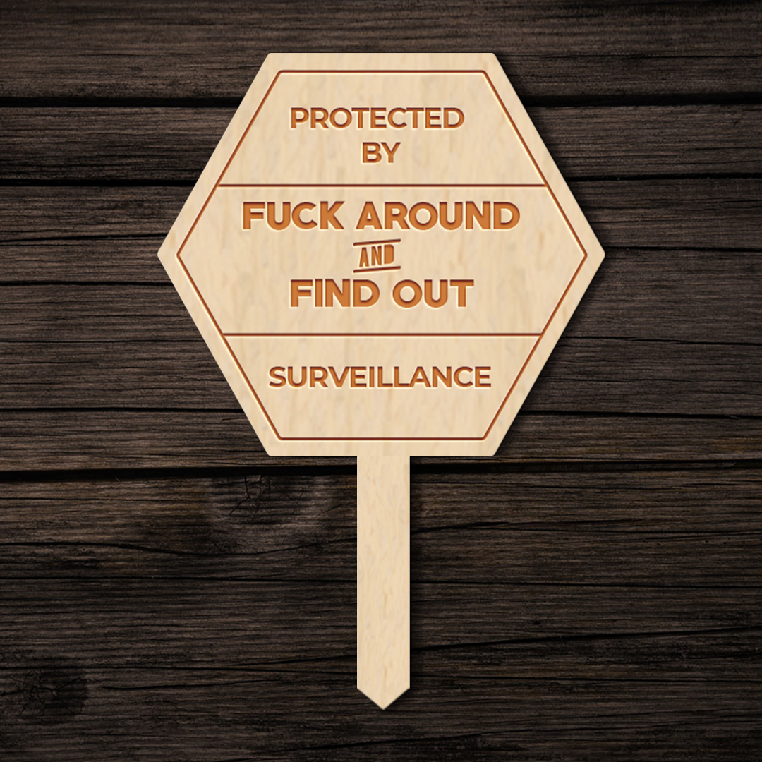 Protected By Surveillance Garden Stake
