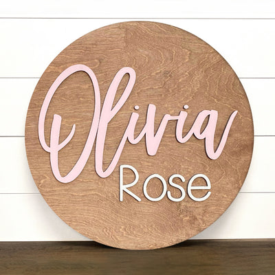 Pretty Playful Wooden Name Round