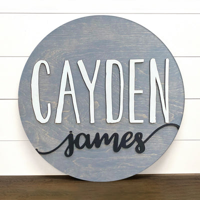 Rustic Dreamer Wooden Name Round