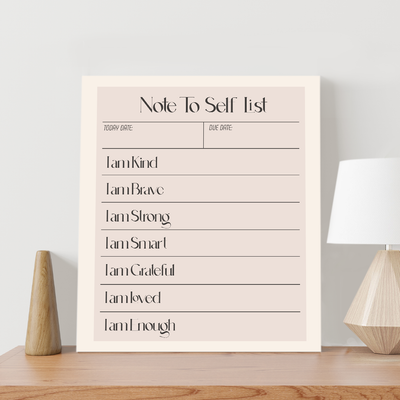 Note To Self List Wooden Print