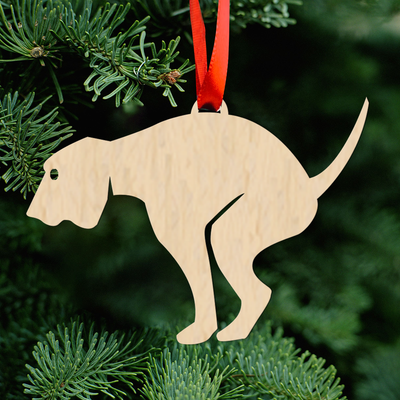 Pooping Dog Ornament