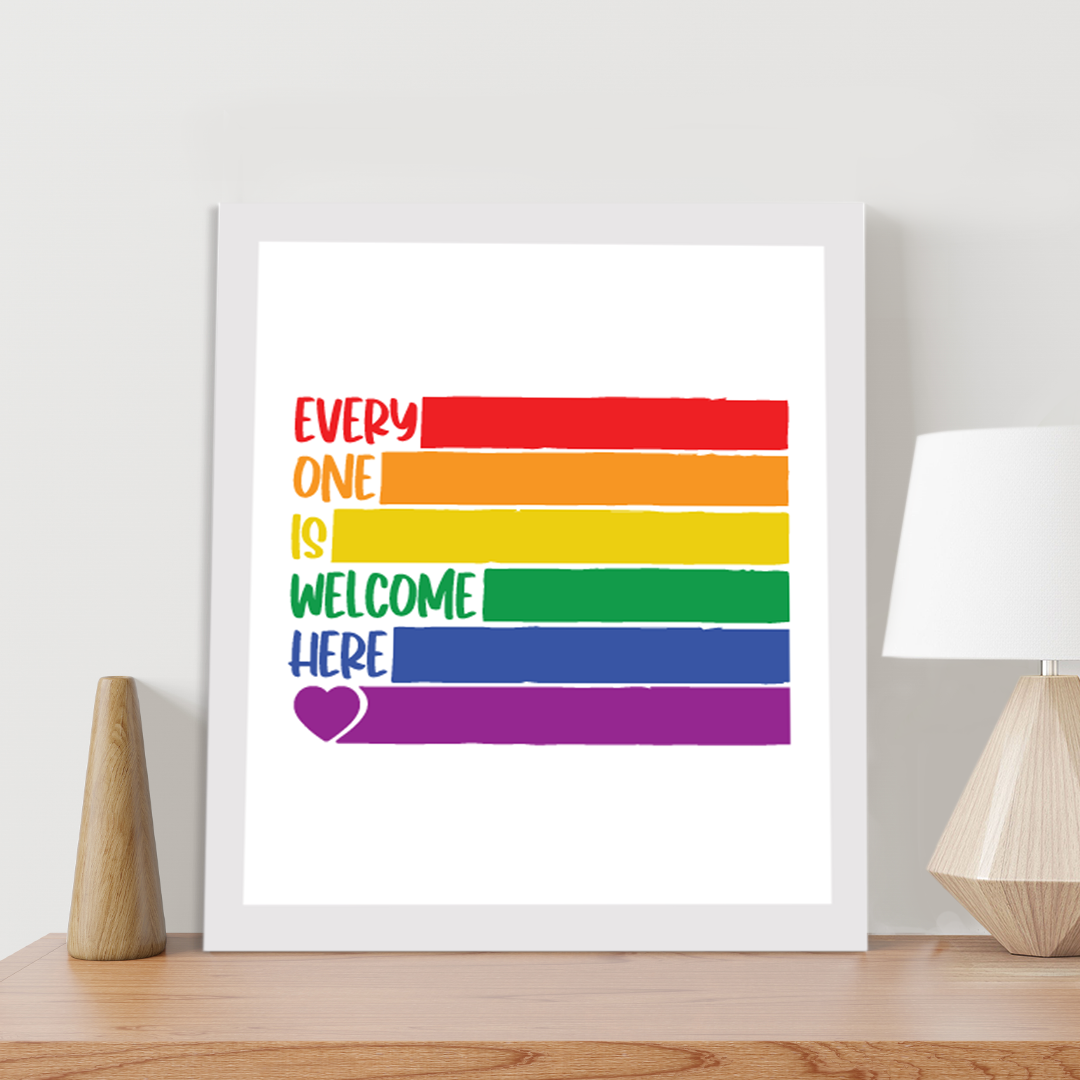 Everyone Is Welcome Wooden Print