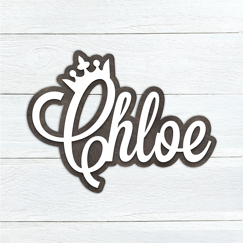 Crowned Custom Name Wood Backed Sign