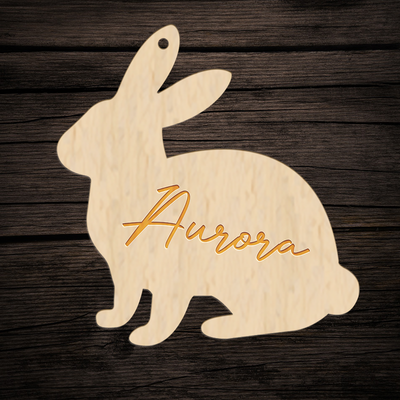 Engraved Bunny Easter Basket Name Tag