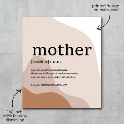 Mother Definition Wooden Print